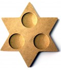 Support en bois - Bougeoir étoile