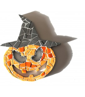 Support en bois - Citrouille d'Halloween 